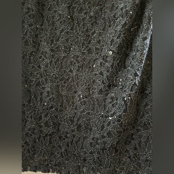 Lauren by Ralph Lauren Black cowl neck  Sequin and Floral Lace Dress size 22W - Picture 3 of 6